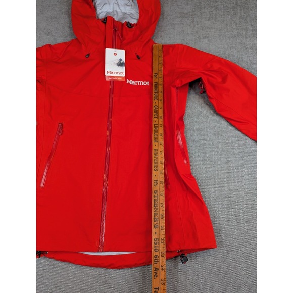 NWT Marmot Rain Jacket Womens XS Red Starfire Lightweight Zip Waterproof Hooded - Picture 6 of 9